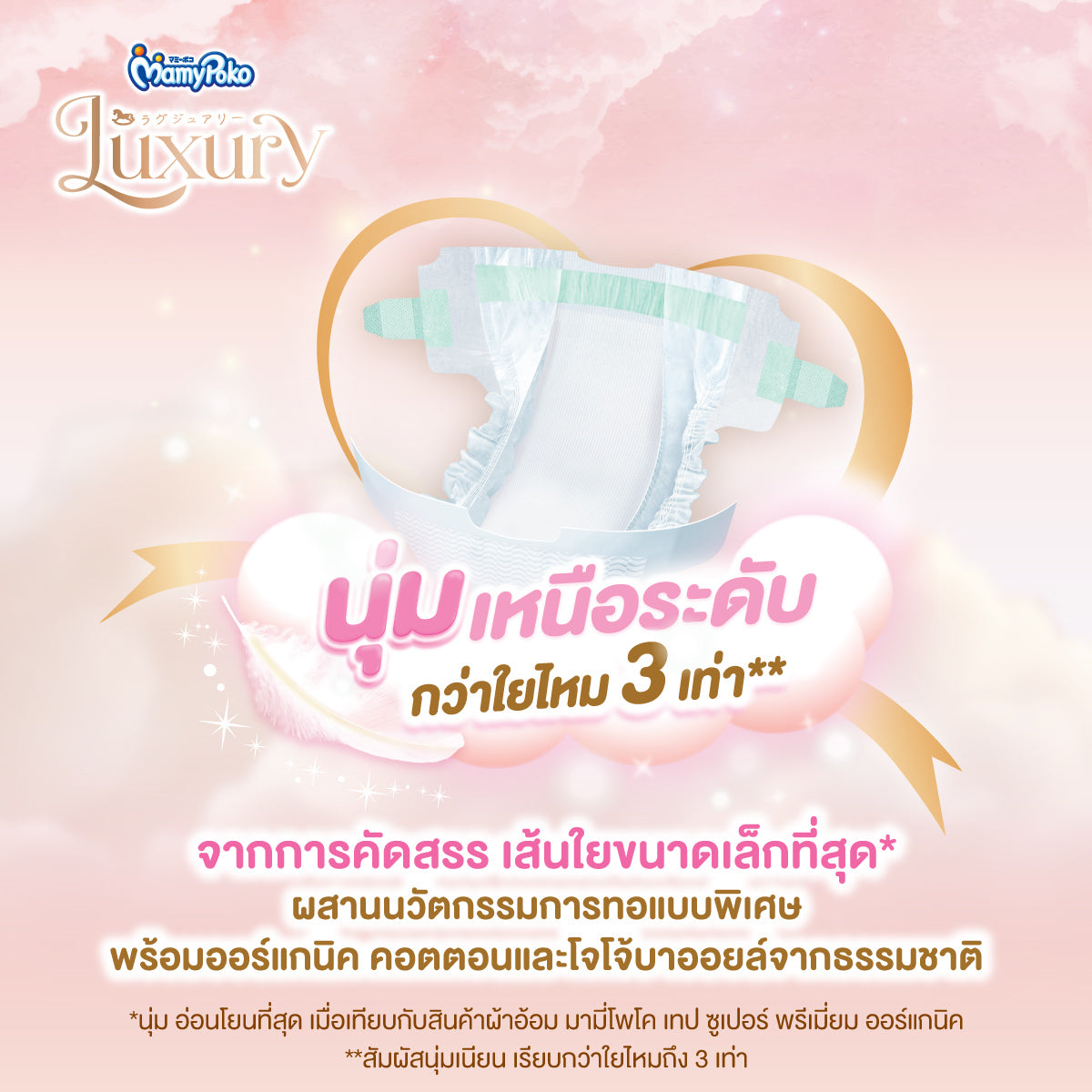 [ยกลัง] MamyPoko แบบเทป Luxury ไซส์ NB 66 ชิ้น 4 แพ็ค